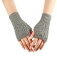 thumbnail image 1 of WREESH Women's Love Wool Hollow Heart Knitted Gloves Fingerless Winter Gloves With Leaky Finger Sleeves Gray, 1 of 5