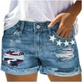 thumbnail image 1 of WREESH Women's Mid Waist Denim Shorts Classic Button & Zipper Style with Pockets, Perfect for Summer Casual Wear Blue, 1 of 8