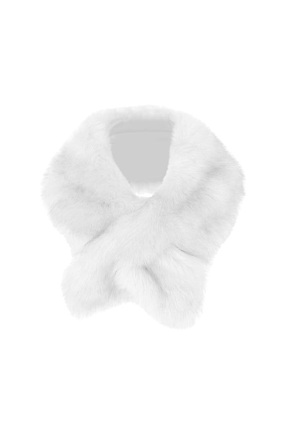 Women's Neck Warmers Faux Collar Shawl, Versatile Warm Winter Comfort Scarf Wrap White