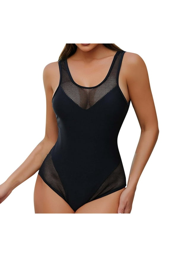 Vintage Women's Tummy Control One Piece Swimwear Retro Padded Push Up Ruched Slim Bathing Suit V-Neck Swimsuits 2025 Black