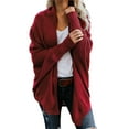 thumbnail image 1 of WREESH Women's Oversized Cable Knit Cardigan - Chunky Open Front Wrap Sweater, Slouchy Sleeve Winter Outerwear Coat, 1 of 4