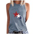 thumbnail image 1 of WREESH Women's Patriotic Round Neck Tank a Sleeveless Crewneck Tank Top with Graphic Prints and a Comfortable Design Gray, 1 of 5