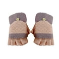 thumbnail image 1 of WREESH Women's Pop-Top Winter Solid Color Gloves Warm Touchscreen Medium and Long Knit Gloves Beige, 1 of 5