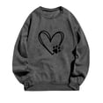 thumbnail image 1 of WREESH Women's Printed Long Sleeve Sweatshirt Casual Crew Neck Valentine's Day Top Dark Gray, 1 of 4
