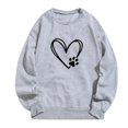 thumbnail image 1 of WREESH Women's Printed Long Sleeve Sweatshirt Casual Crew Neck Valentine's Day Top Gray, 1 of 4