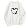 thumbnail image 1 of WREESH Women's Printed Long Sleeve Sweatshirt Casual Crew Neck Valentine's Day Top White, 1 of 4