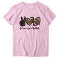 thumbnail image 1 of WREESH Women's Round Neck Summer Fashion T-Shirt Short Sleeve Print Blouse with Graphic Design Pink, 1 of 4