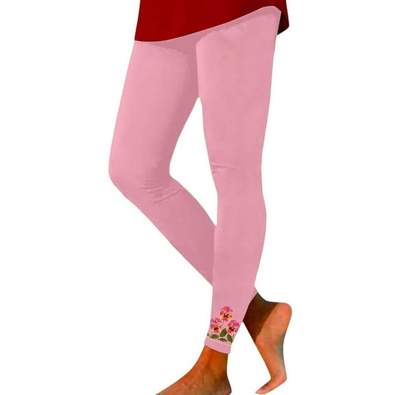 WREESH Women's Soft Comfort Leggings Athletic Pants Mid-Waist Yoga Pants Casual Running Leggings Pink