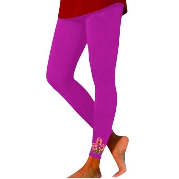 WREESH Women's Soft Comfort Leggings Athletic Pants Mid-Waist Yoga Pants Casual Running Leggings Purple