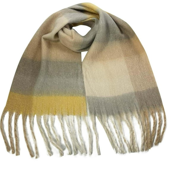 WREESH Women's Soft Skin-Friendly Fashionable Wool Blanket Scarf, Warm and Comfortable Winter Wear Beige