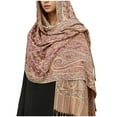 thumbnail image 1 of WREESH Women's Soft Wool Ethnic Style Blanket Shawl, Warm Paisley Tassels Scarf for Winter Comfort Khaki, 1 of 3