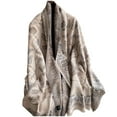 thumbnail image 1 of WREESH Women's Soft Wool Ethnic Style Shawl, Paisley Tassels Lengthening Warm Winter Scarf Blue, 1 of 4