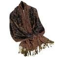 thumbnail image 1 of WREESH Women's Soft Wool Ethnic Style Shawl With Paisley Tassels, Warm and Comfortable Winter Scarf Gray, 1 of 3