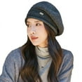 thumbnail image 1 of WREESH Women's Solid Color Beret Faux Bucket Hat, Warm Windproof, Baggy Stretch Winter Soft Cap, Wrap Fisherman Hat Dark Gray, 1 of 3