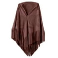 thumbnail image 1 of WREESH Women's Solid Color Suede Shawl With Hollow Fringe, Winter Warm and Comfortable Scarf Coffee, 1 of 7
