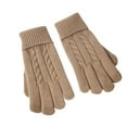 thumbnail image 1 of WREESH Women's Solid Color Warm Winter Touchscreen Knit Gloves Soft and Stylish Insulated Gloves Khaki, 1 of 5