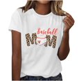 thumbnail image 1 of WREESH Women's Sporty Graphic T-Shirt Baseball Mom Theme with Round Neck and Short Sleeves White, 1 of 5