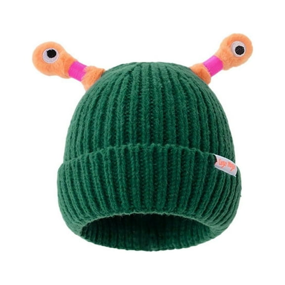 WREESH Women's Striped Winter Beanie Knitted Hats With Curled Edgesfor Outdoor Warmth, Thick Woolen Hats Olive Green