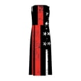 thumbnail image 1 of WREESH Women's Summer Long Dress Sleeveless Round Neck Printed Cotton Linen Independence Day Print Black, 1 of 5