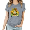 thumbnail image 1 of WREESH Women's Summer T-Shirts Fashion Round Neck Short Sleeve with Loose Graphic Print Gray, 1 of 5