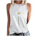 thumbnail image 1 of WREESH Women's Summer Tank Tops Sleeveless Crew Neck Floral Graphic Print Tees White, 1 of 5