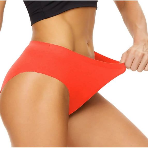 WREESH Women's Swim Briefs High Waist Bikini Bottoms - Seamless Tankinis Bottom Quick-Dry Underwear Orange