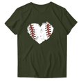 thumbnail image 1 of WREESH Women's Trendy Baseball Graphic Tee Round Neck Short Sleeve Fashion Out Blouse Olive Green, 1 of 4