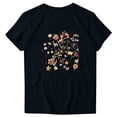 thumbnail image 1 of WREESH Women's Trendy Short Sleeve T-Shirt Round Neck Graphic Print Summer Top Black, 1 of 4