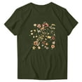 thumbnail image 1 of WREESH Women's Trendy Short Sleeve T-Shirt Round Neck Graphic Print Summer Top Olive Green, 1 of 4