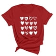 thumbnail image 1 of WREESH Women's Trendy Summer Tops Cute Letter Print Short Sleeve Round Neck T-Shirts Red, 1 of 5