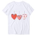 thumbnail image 1 of WREESH Women's Tshirts Graphic Tees Valentine's Day Heart Printed Short Sleeve Shirts for 2025 Summer Casual Tops White, 1 of 4