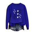 thumbnail image 1 of WREESH Women's Valentine's Day Long Sleeve Sweatshirt Casual Loose Crew Neck Pullover Top Blue, 1 of 4