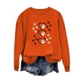 thumbnail image 1 of WREESH Women's Valentine's Day Long Sleeve Sweatshirt Casual Loose Crew Neck Pullover Top Orange, 1 of 4