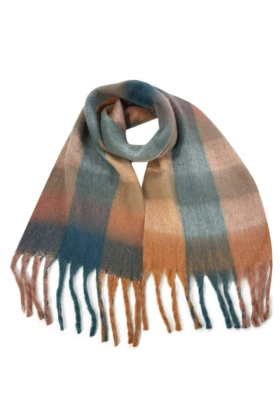 Women's Warm Thick Wool Blanket Scarf, Soft Skin-Friendly Fashionable Winter Comfort Navy