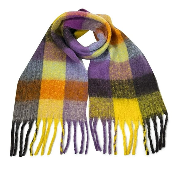 WREESH Women's Warm Thick Wool Blanket Scarf, Soft Skin-Friendly Fashionable Winter Comfort Purple