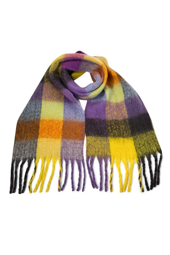 Women's Warm Thick Wool Blanket Scarf, Soft Skin-Friendly Fashionable Winter Comfort Purple