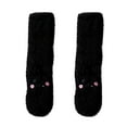 thumbnail image 1 of WREESH Women's Warm Wool Socks for Slipper and Floor Use, Thick Solid Color Mid-Tube Socks Above-Ankle Black, 1 of 4