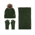 thumbnail image 1 of WREESH Women's Windproof Knit Hat, Scarf, and Mask Sets Warm Knitted Cap for Cycling and Skiing, 3-Set With Beanie and Neck Warmers Olive Green, 1 of 3