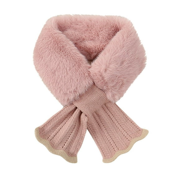 WREESH Women's Winter Color Block Neck Warmers, Comfortable Warm Fleece Protection Thick Scarves Pink