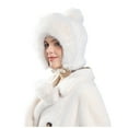 thumbnail image 1 of WREESH Women's Winter Trapper Hat Thick Cold-Proof Pullover Hat With Fleece Ball Warm Ear Protection White, 1 of 5