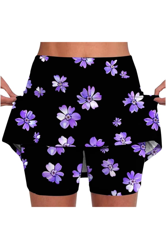 Womens Active Performance Skort Lightweight High Waisted Skirt for Running Tennis Yoga Workout Sports Purple