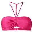 thumbnail image 1 of WREESH Womens Bandeau Bathing Suits Halter Bikini Tops Swimsuit Summer Mix Match Bathing Suits Plain Bikini Bandeau Top Swimwear Beachwear Pink, 1 of 4