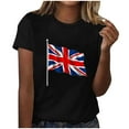 thumbnail image 1 of WREESH Womens Basic Graphic Tees Great Britain Uk Flag T-Shirts Fashion Printed Crewneck Short Sleeved Casual Top Shirt Black, 1 of 4