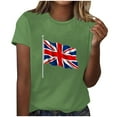 thumbnail image 1 of WREESH Womens Basic Graphic Tees Great Britain Uk Flag T-Shirts Fashion Printed Crewneck Short Sleeved Casual Top Shirt Olive Green, 1 of 4
