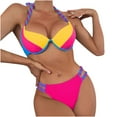 thumbnail image 1 of WREESH Womens Bikini Sets Split Bikini Two-Piece Print Beach Swimsuit Beachwear Bathing Suits Beach Bathing Suit Hot Pink, 1 of 6