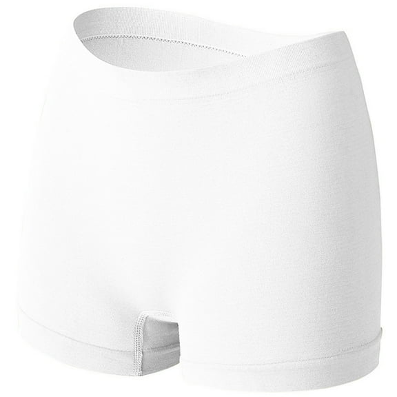 WREESH Womens Boyshorts Panties Full Coverage Seamless Underwear Boxers Briefs Bottom Shorts White