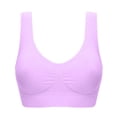 thumbnail image 1 of WREESH Womens Bras Plus Size Bras Padded Seamless Sleepwear Yoga Bra Wireless Underwear Purple, 1 of 4
