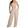 thumbnail image 1 of WREESH Womens Business Casual Jumpsuit Fashion Casual Spring Summer Jumpsuit Beige, 1 of 6