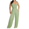 thumbnail image 1 of WREESH Womens Business Casual Jumpsuit Fashion Casual Spring Summer Jumpsuit Green, 1 of 6