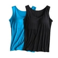 thumbnail image 1 of WREESH Womens Camisole 2 Piece Camisole with Chest Pad No Steel Rings Bottom Underwear Yoga Sports Tank Tops, 1 of 4